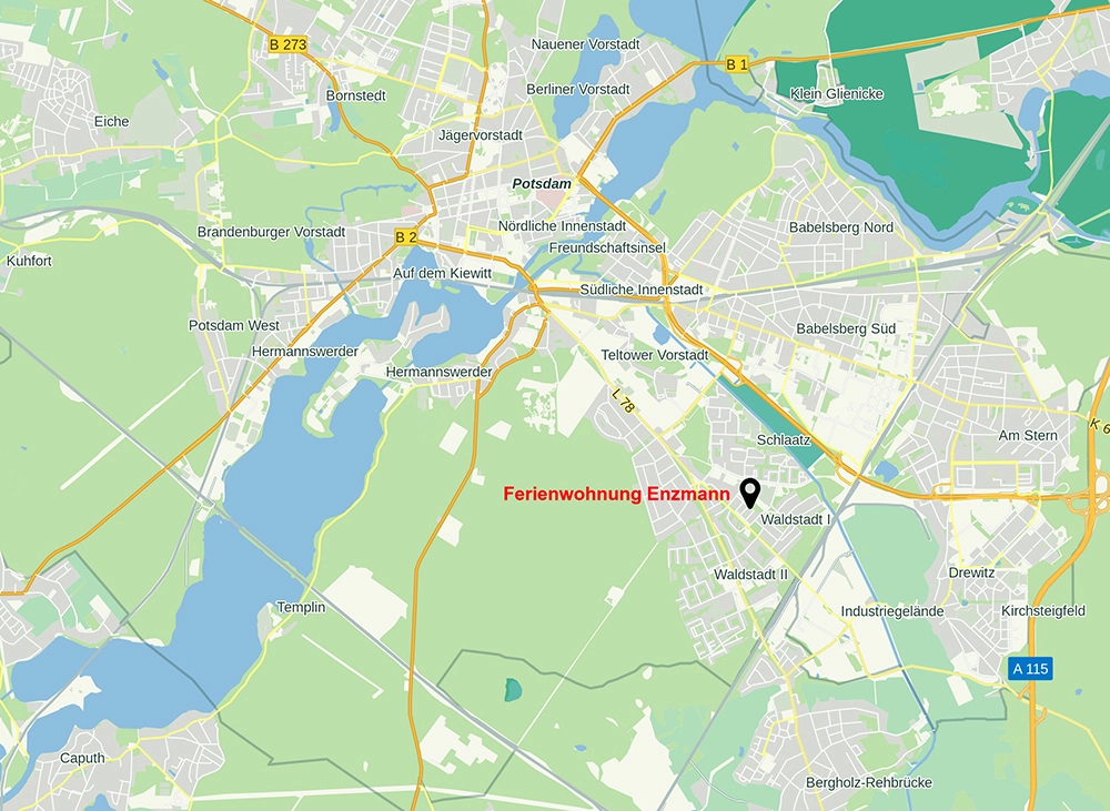 Enzmann Potsdam | Fereinwohnung Karte
