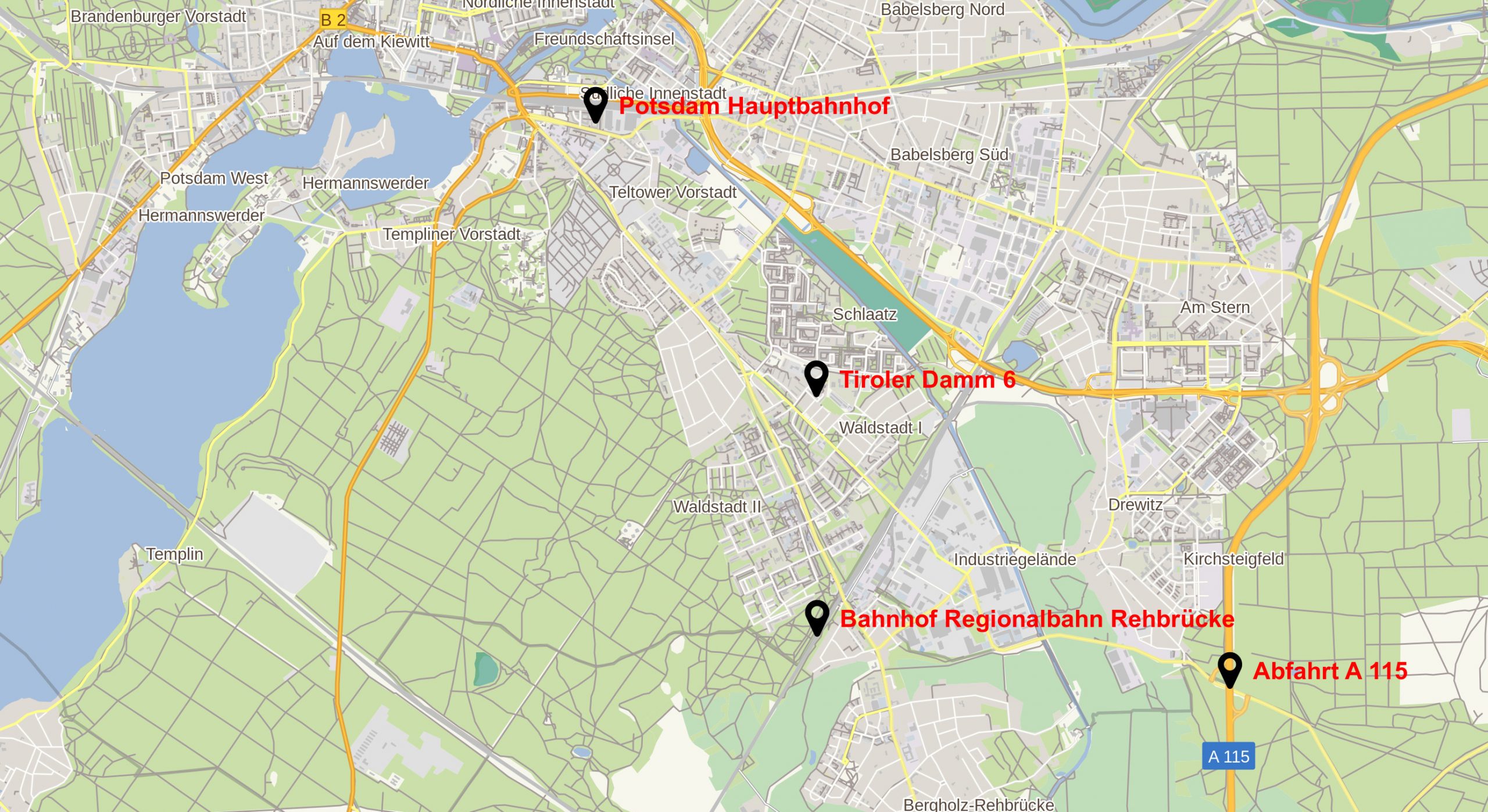 Enzmann Potsdam | Fereinwohnung Karte